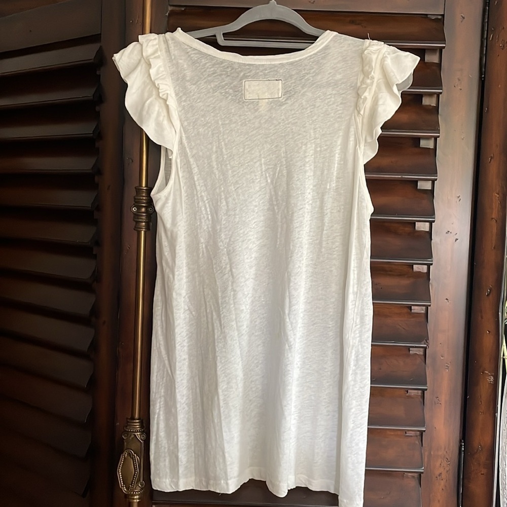 Current Elliot Double Muscle Star Cream Top Size 2 Fits MEDIUM EUC - Picture 8 of 8